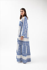 Vestido Longo Kori Clássico Branco/Azul